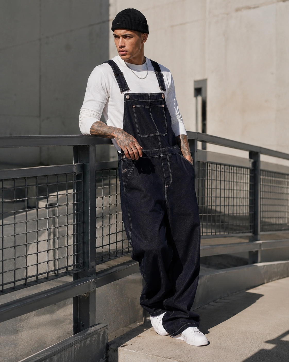 Salopette Casual en Denim Utilitaire