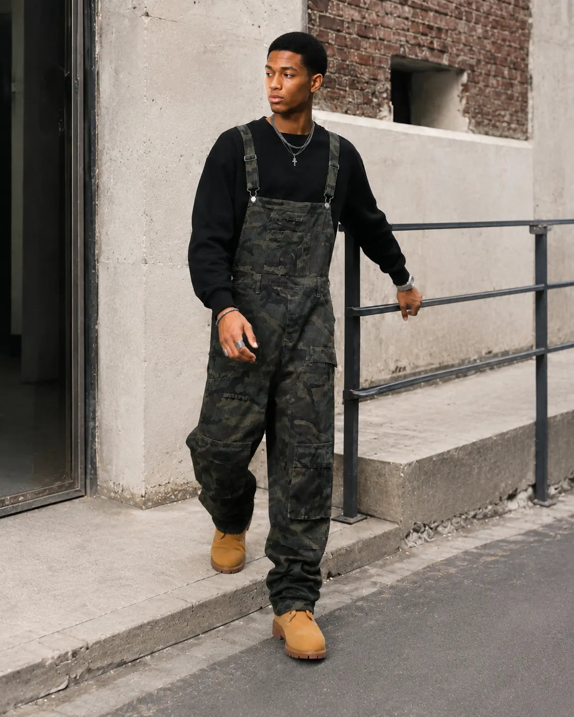 Salopette Cargo Camouflage Ample