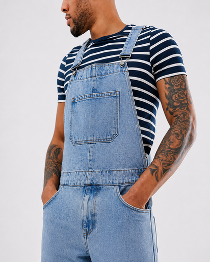 Salopette Short en Denim Souple