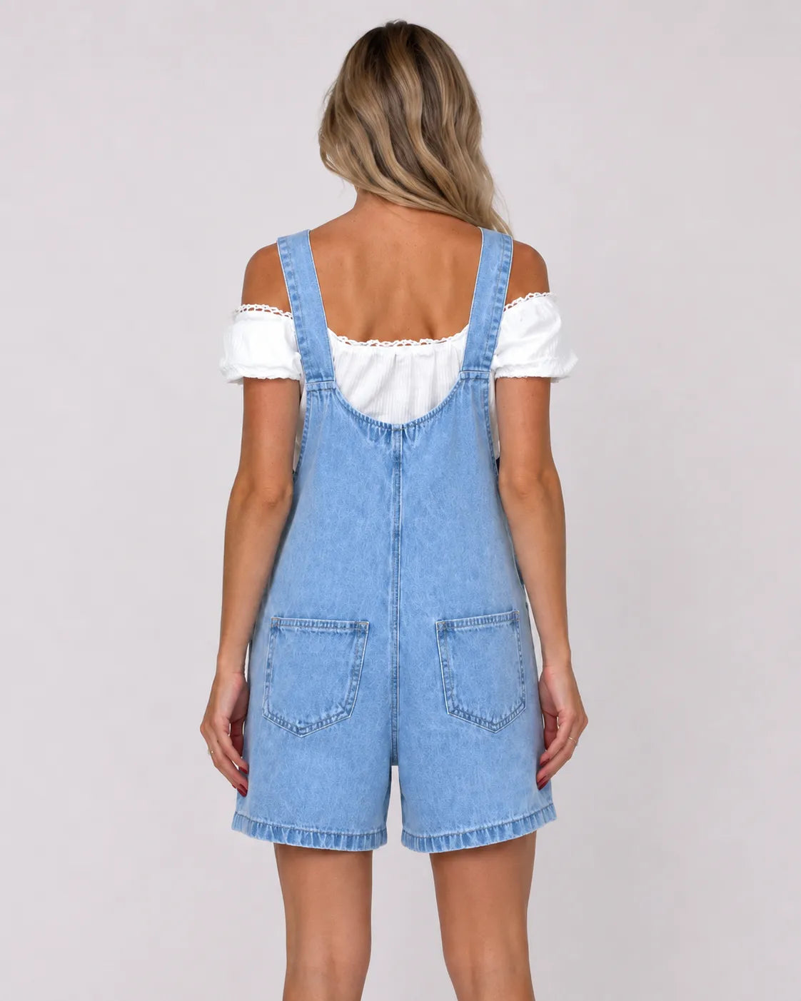 Salopette Short Femme en Jean Ajustable