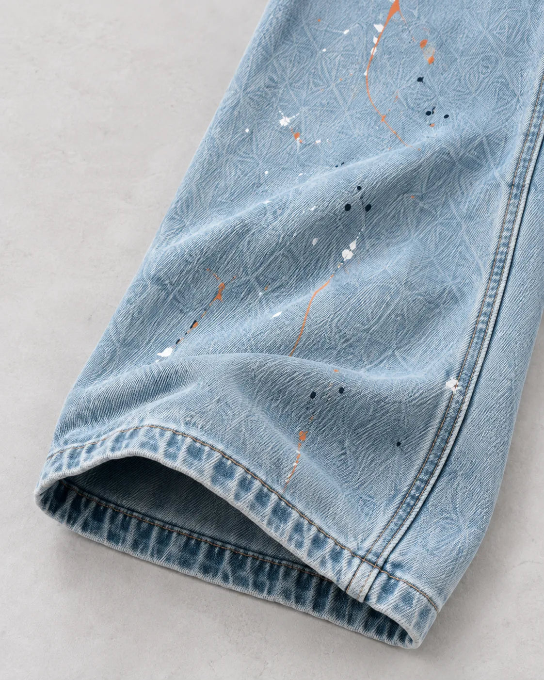 Salopette denim à bretelles orange