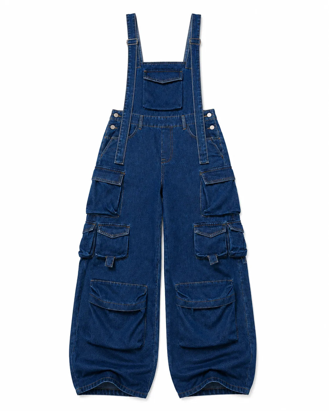 combinaison Denim Bleu Cargo Délavée