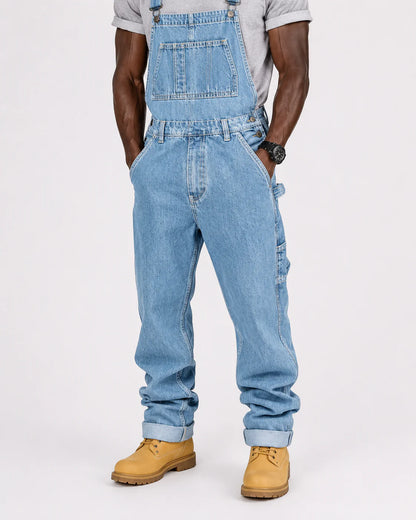 Salopette Denim Cargo Bleu
