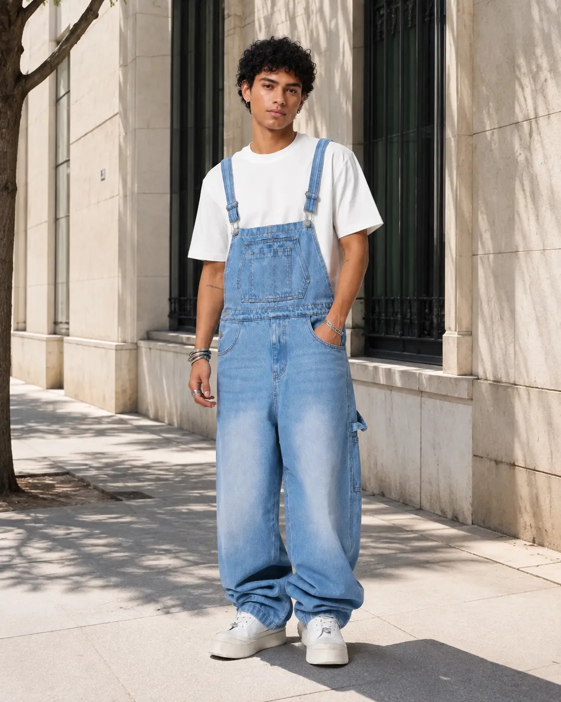 Salopette Homme Jean Bleu Clair