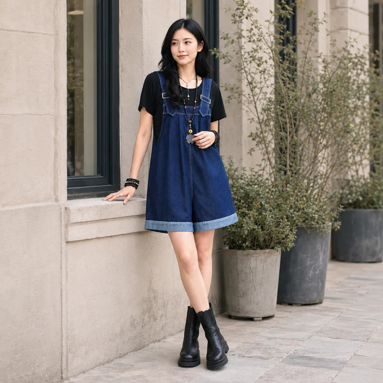 Le volume du denim dans une silhouette estivale