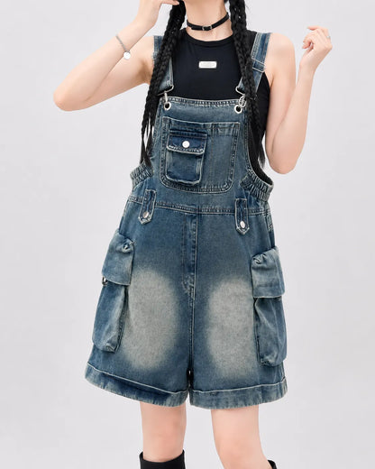 Salopette Short Denim Cargo Large
