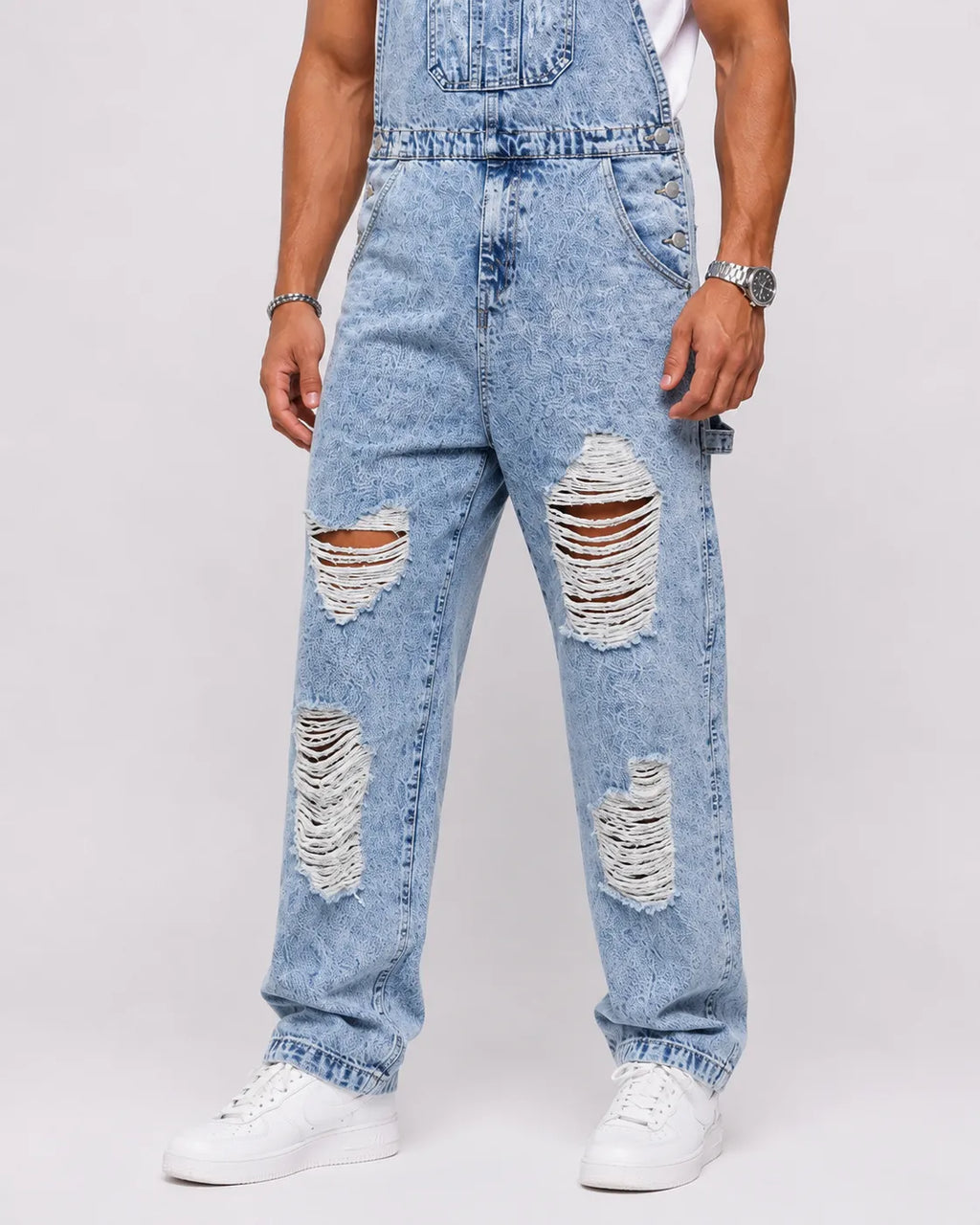 Salopette Jean Effet Usé Britannique