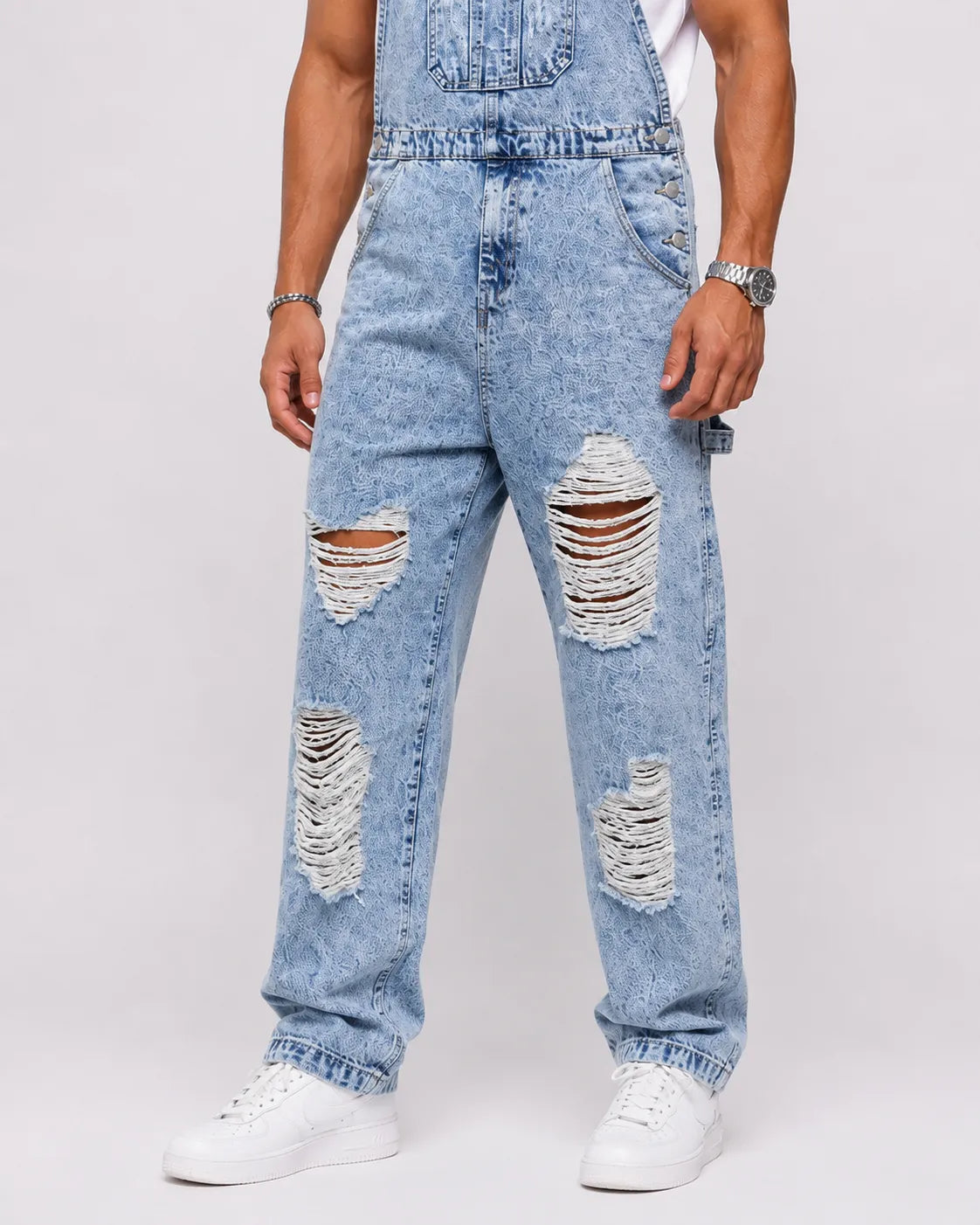 Salopette Jean Effet Usé Britannique