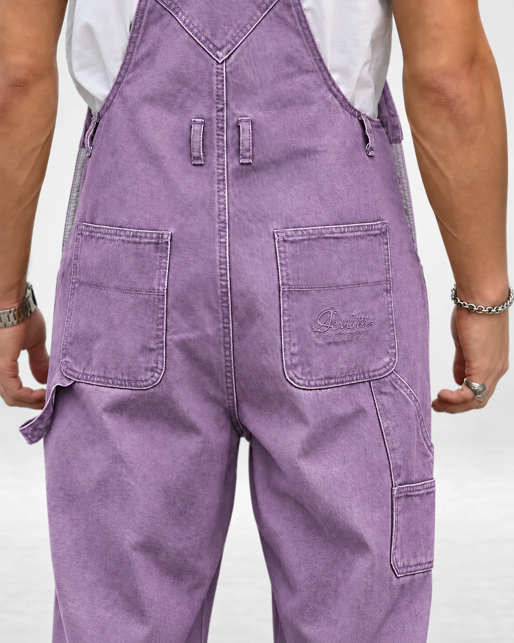 Salopette en denim violet décontractée