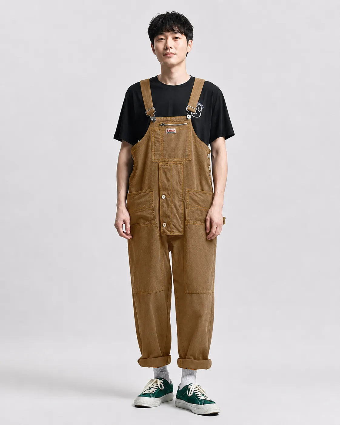 Salopette Cargo en Denim Ample