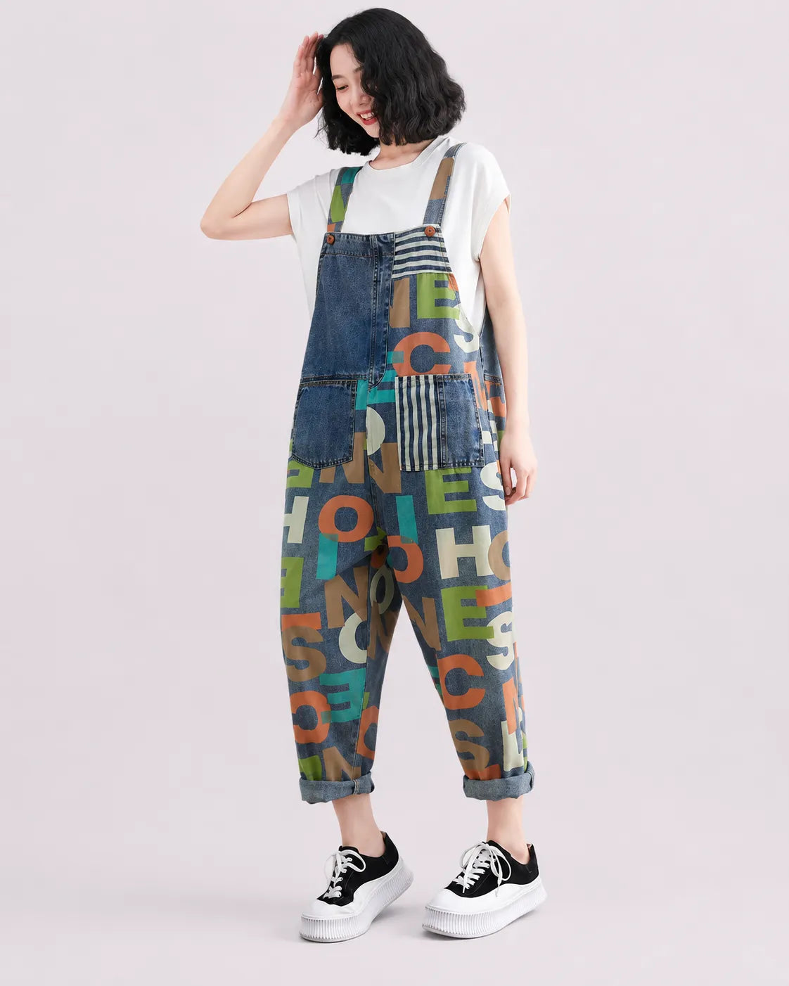 Salopette Jean Cargo Coupe Loose D'été