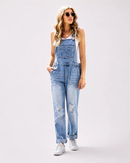 Salopette légère en denim délavé