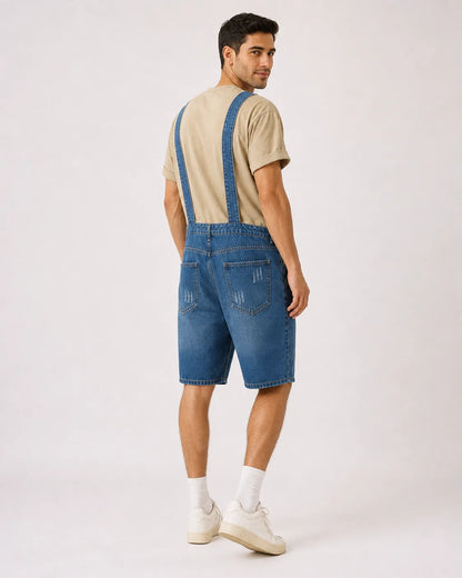 Salopette Pantalon Court Bleu