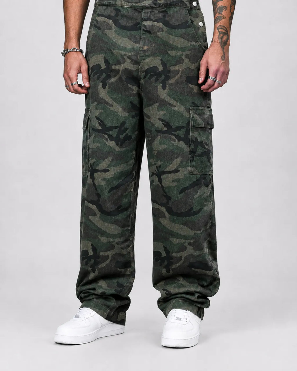 Salopette Jean Camouflage Coupe Ajustée