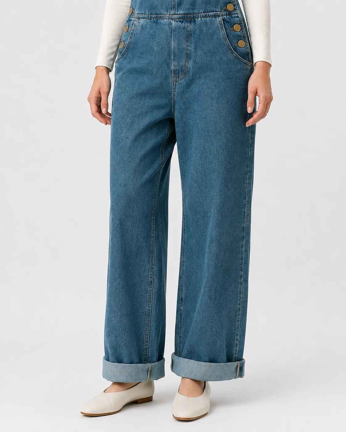 Salopette Denim Bleu Large Vintage