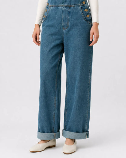 Salopette Denim Bleu Large Vintage