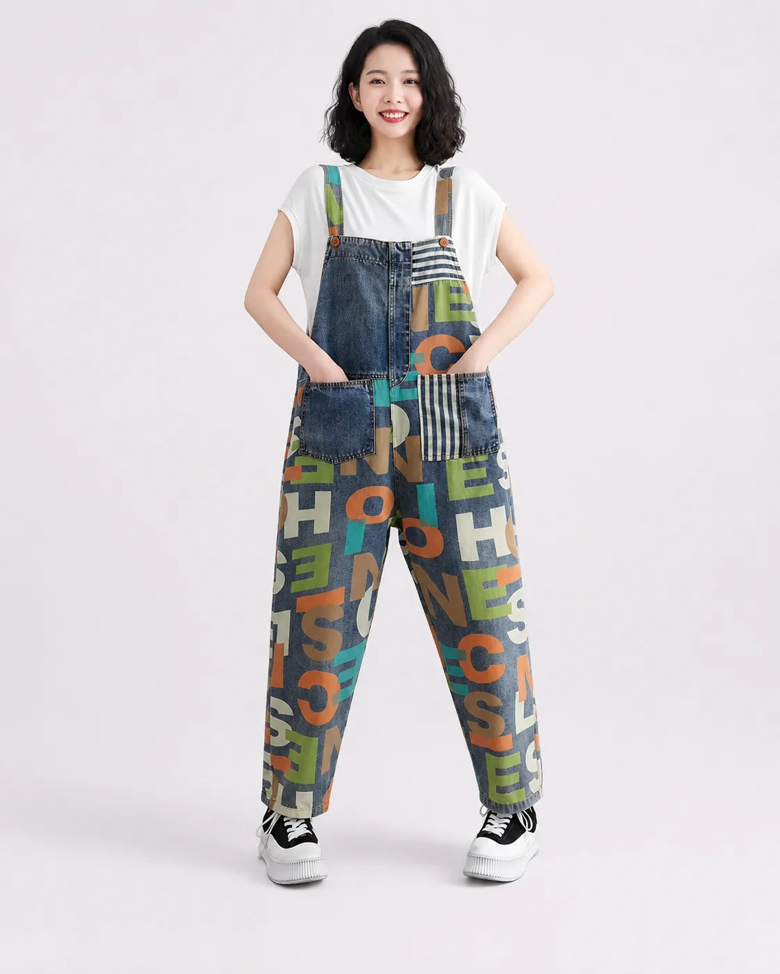 Salopette Jean Cargo Coupe Loose D'été