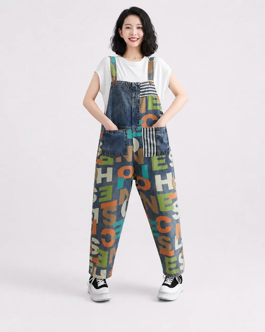 Salopette Jean Cargo Coupe Loose D'été