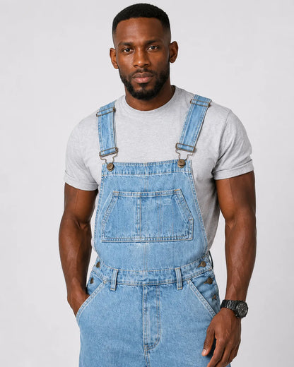 Salopette Denim Cargo Bleu