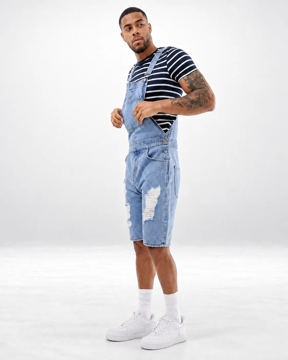 Salopette Short en Denim Souple