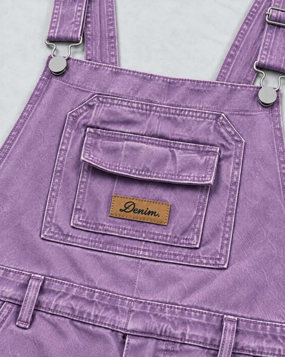 Salopette en denim violet décontractée