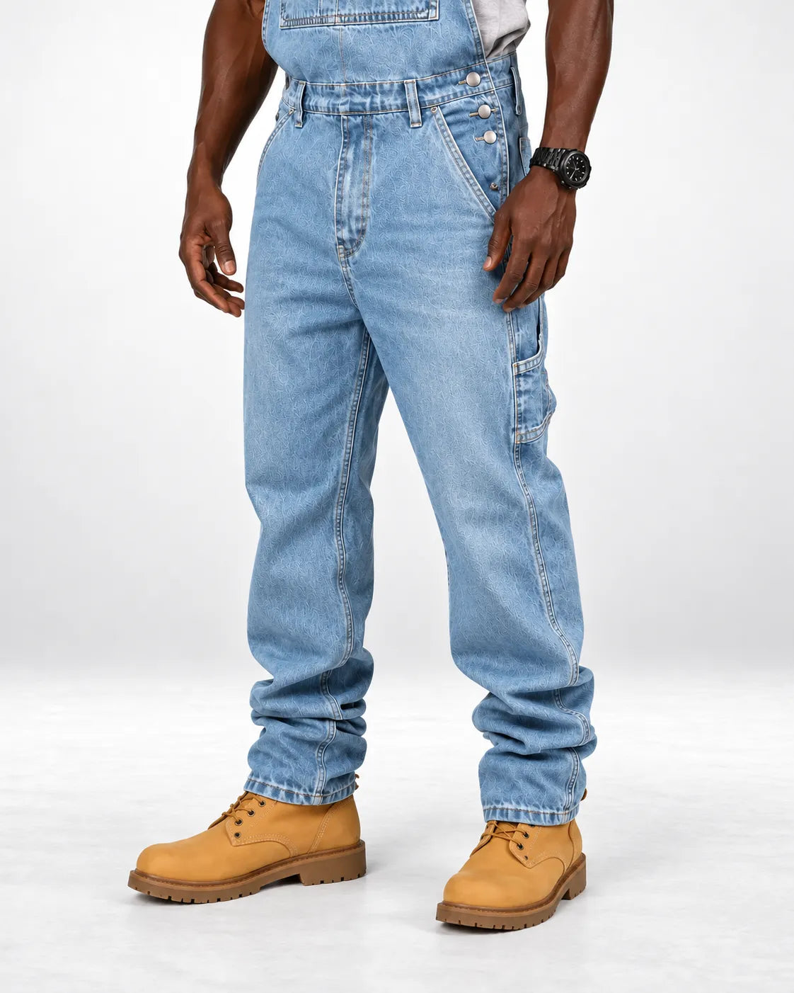Salopette Denim Cargo Bleu
