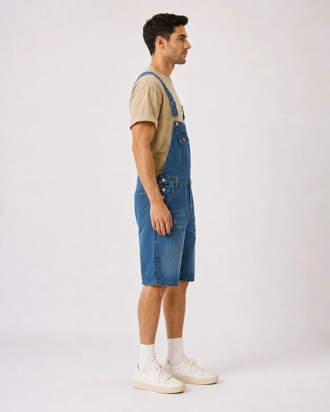 Salopette Pantalon Court Bleu