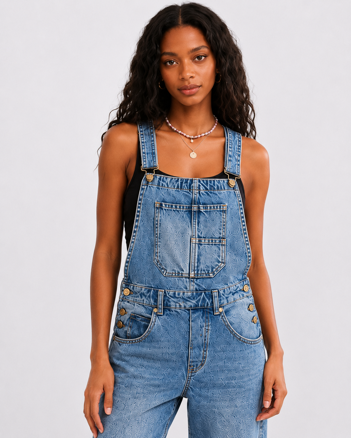 Salopette Denim Distressed Femme