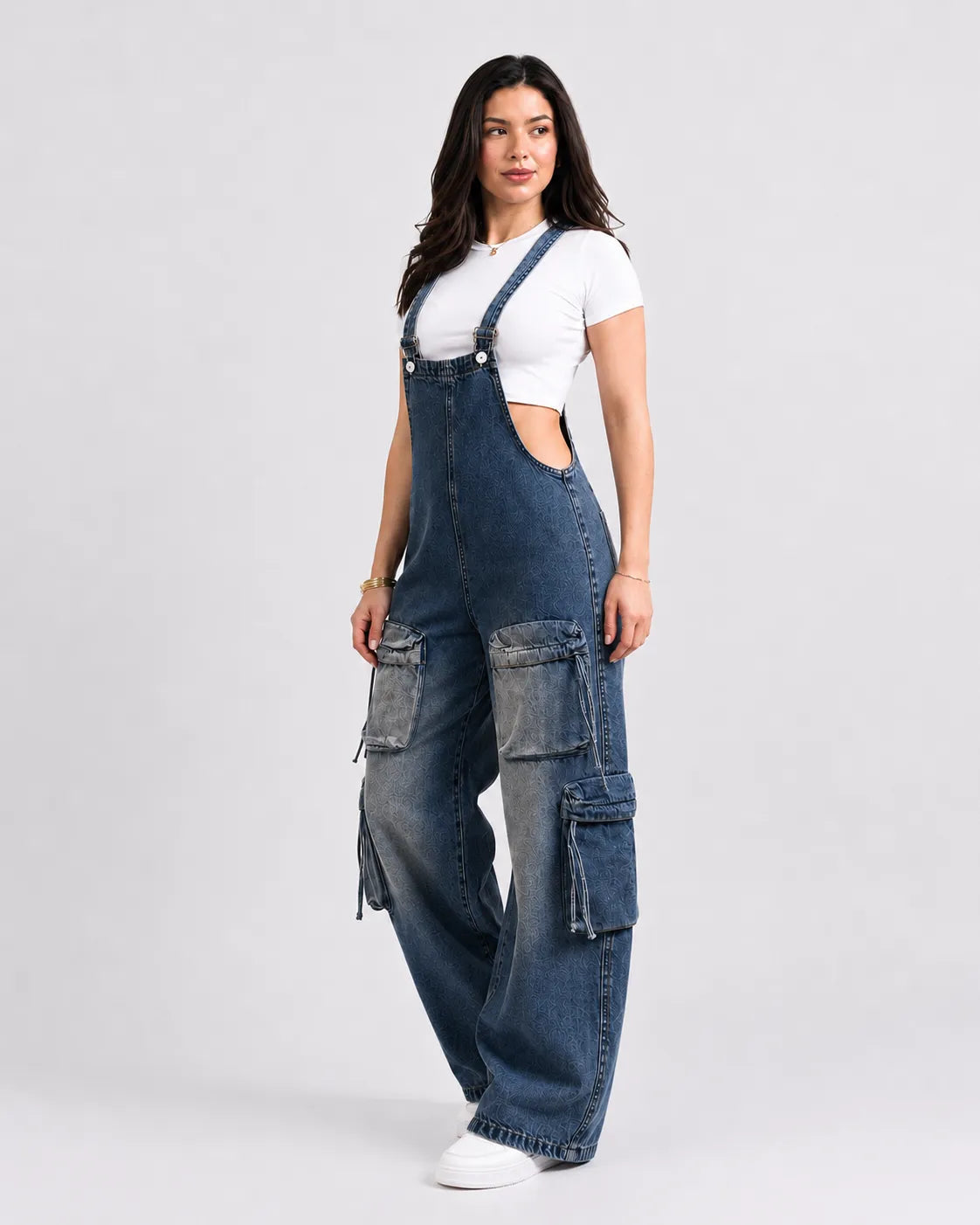 Salopette Cargo Denim Multipoches
