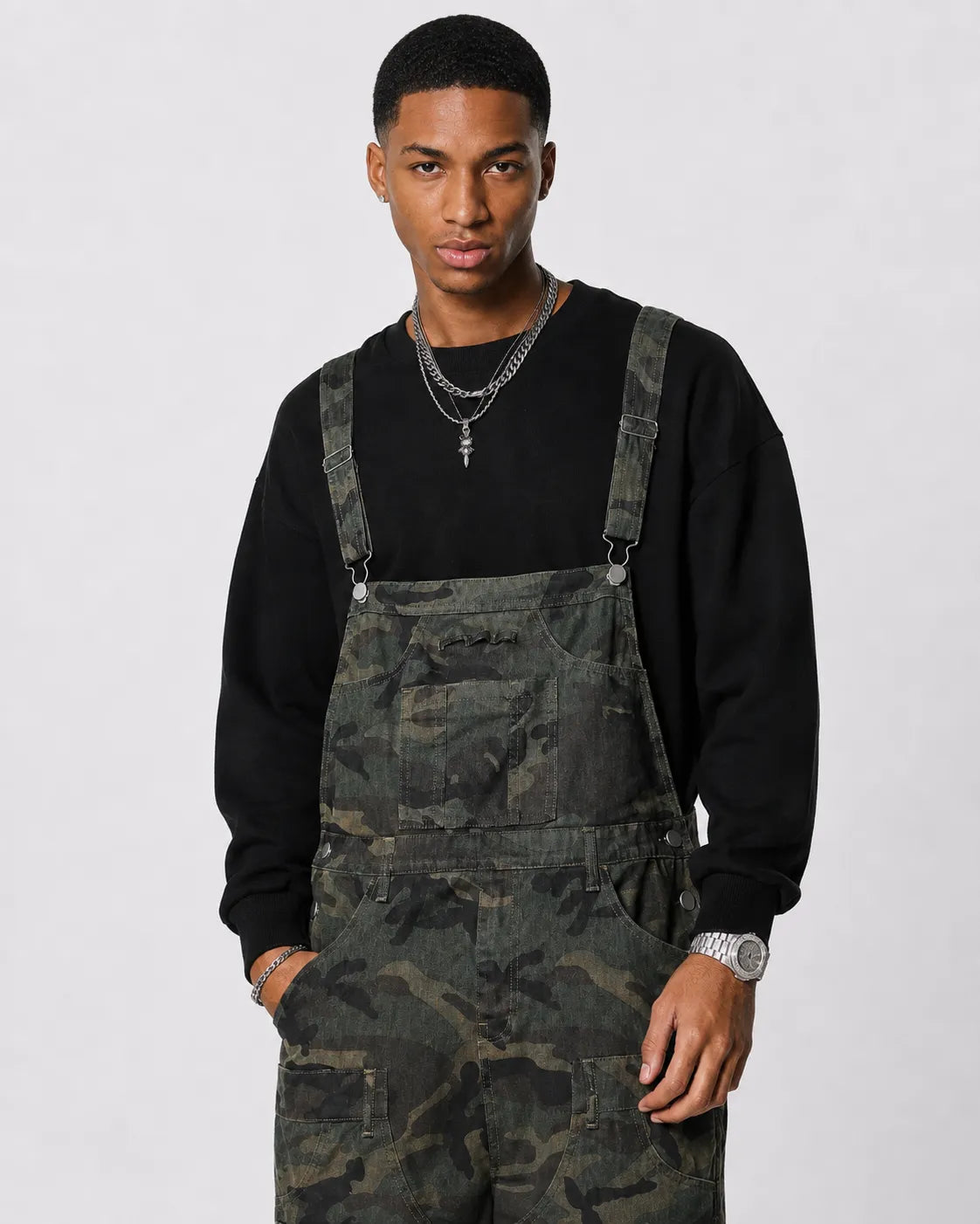 Salopette Cargo Camouflage Ample