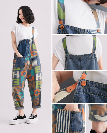 Salopette Jean Cargo Coupe Loose D'été