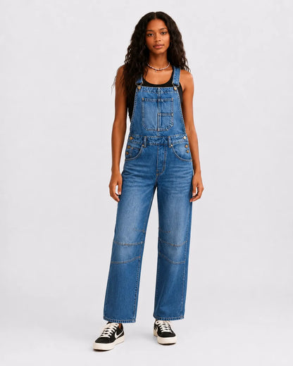 Salopette Denim Distressed Femme