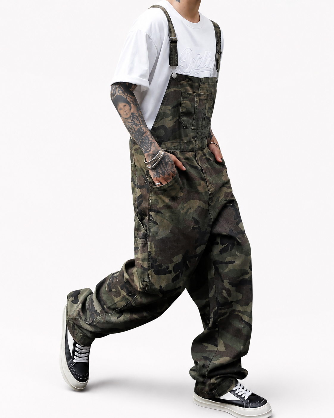 Salopette en Coton Camouflage Utilitaire