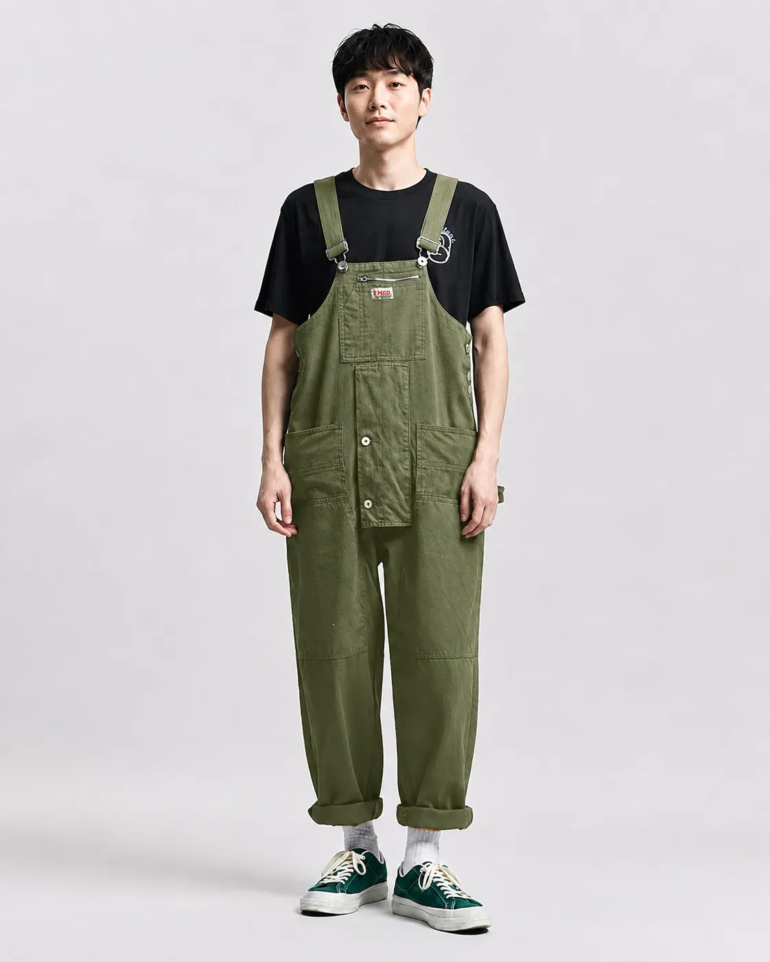 Salopette Cargo en Denim Ample