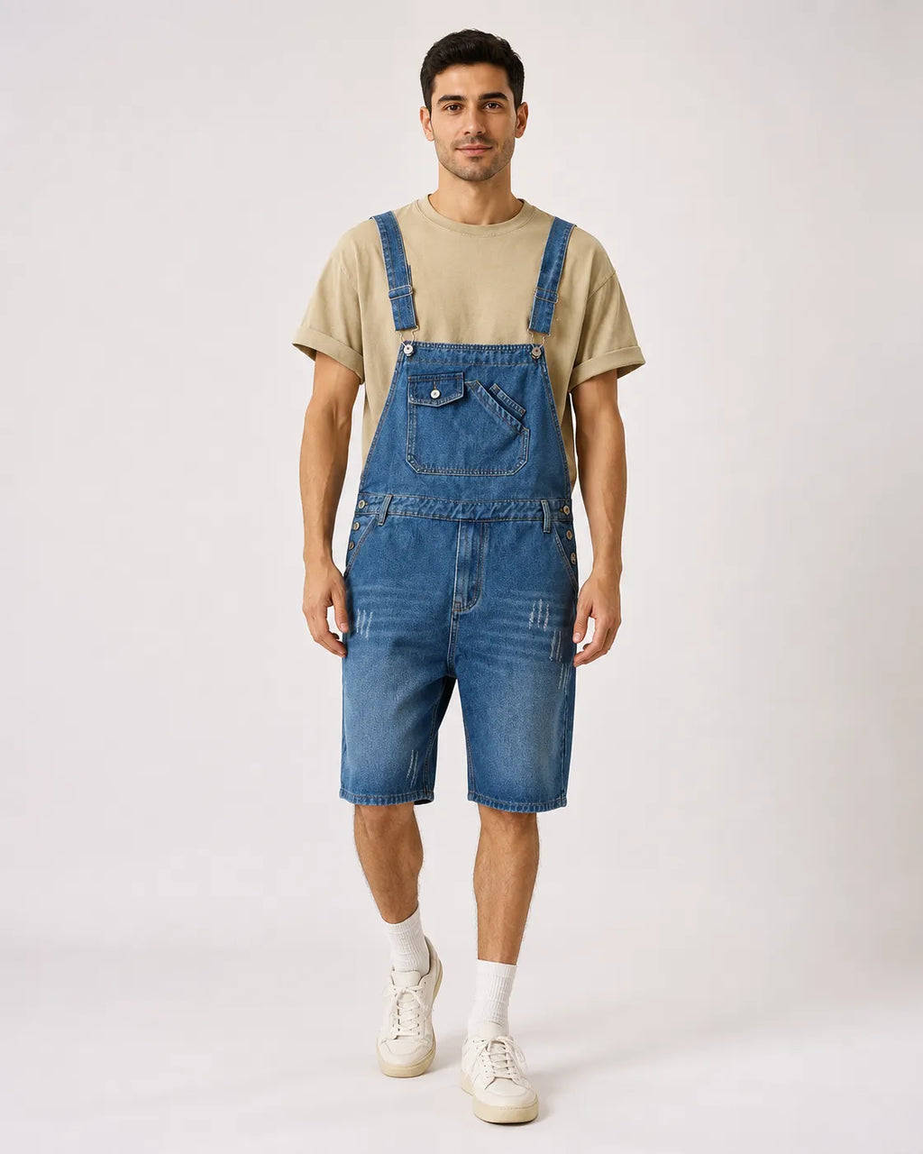 Salopette Pantalon Court Bleu