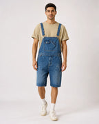 Salopette Pantalon Court Bleu