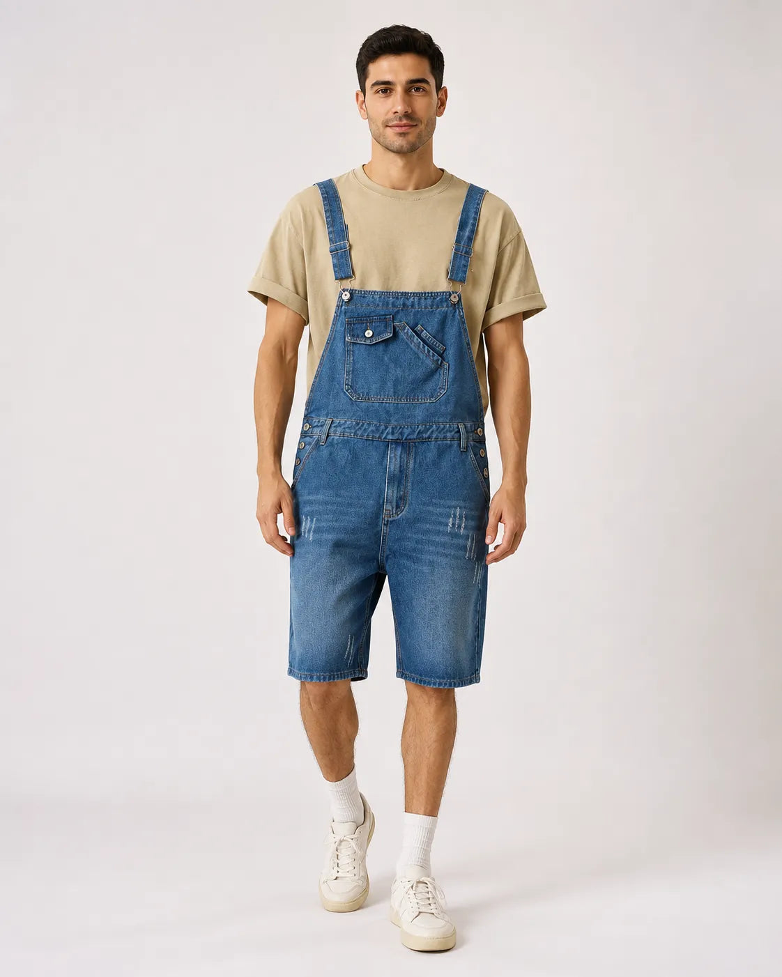 Salopette Pantalon Court Bleu