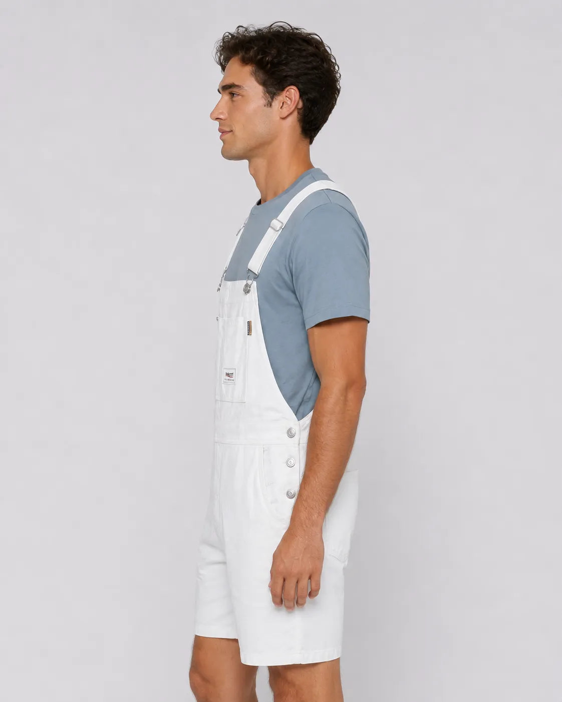 Salopette Short Denim Blanche Homme