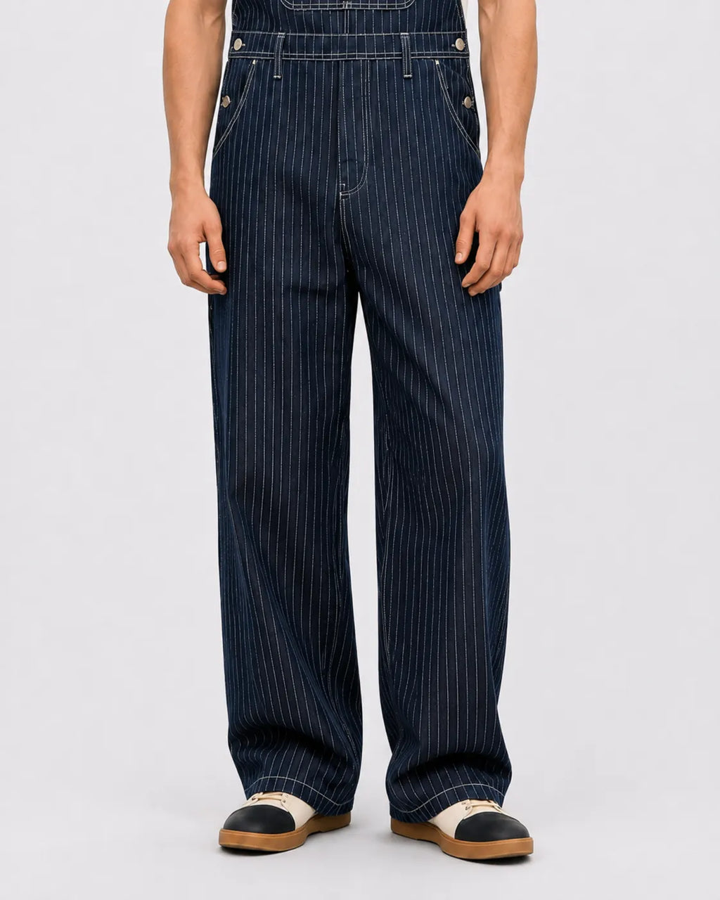 Salopette Denim Rayé Bleu