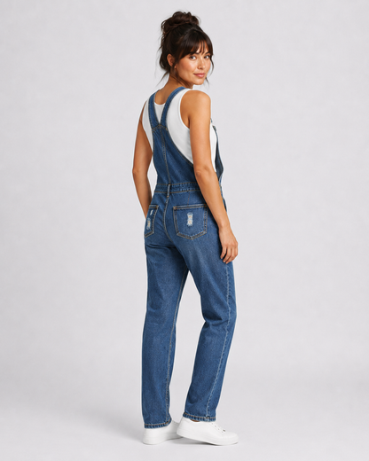 Salopette Denim Déchirée Tendance
