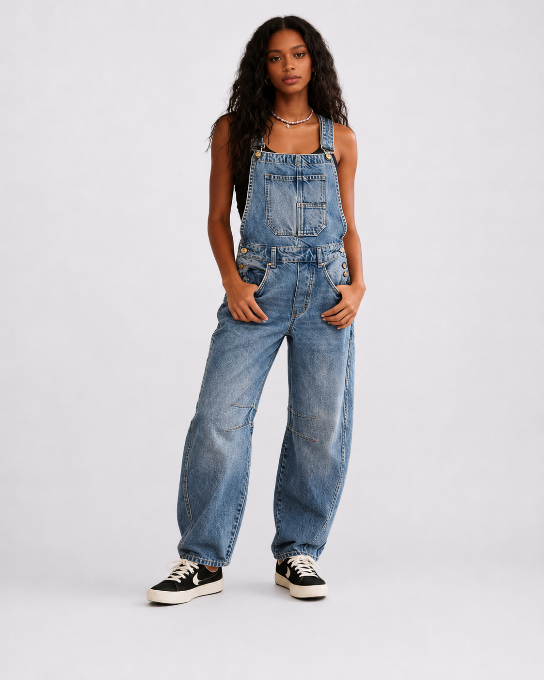 Salopette Denim Distressed Femme
