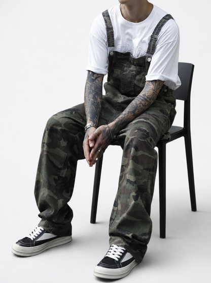 Salopette en Coton Camouflage Utilitaire