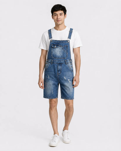 Salopette Short Denim Style japonais