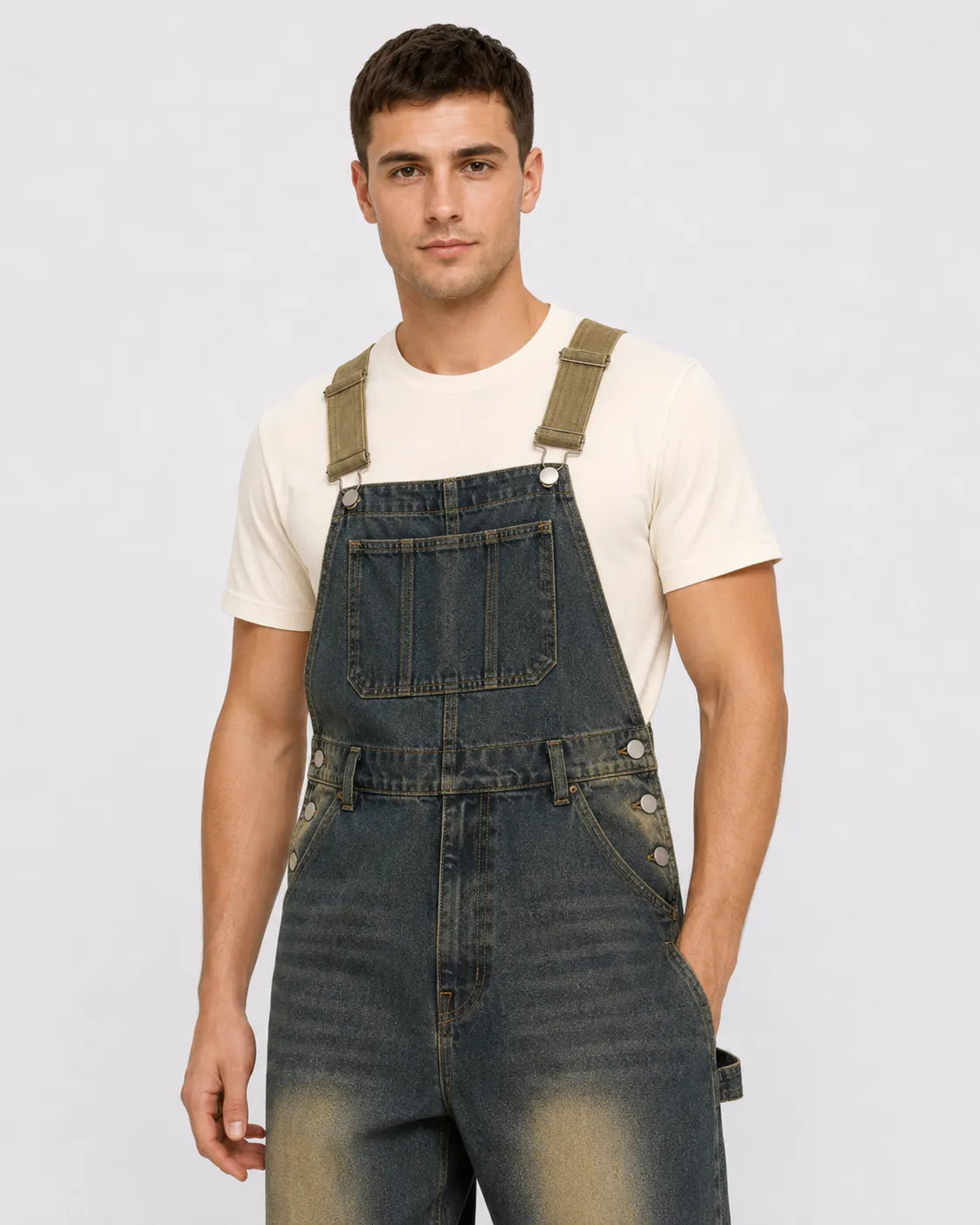 Salopette Denim Délavée Vintage Homme