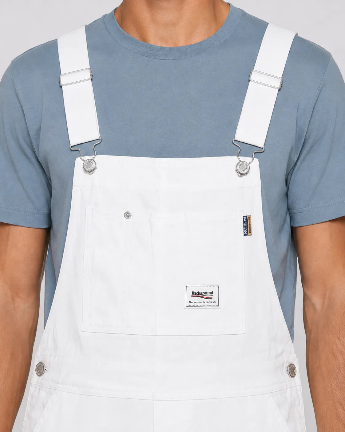 Salopette Short Denim Blanche Homme