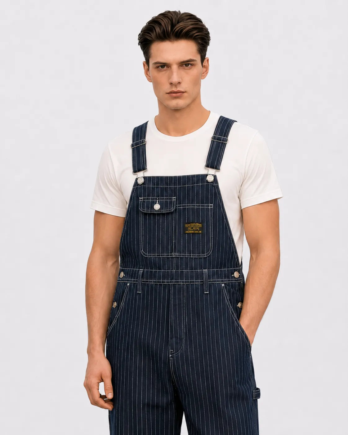Salopette Denim Rayé Bleu