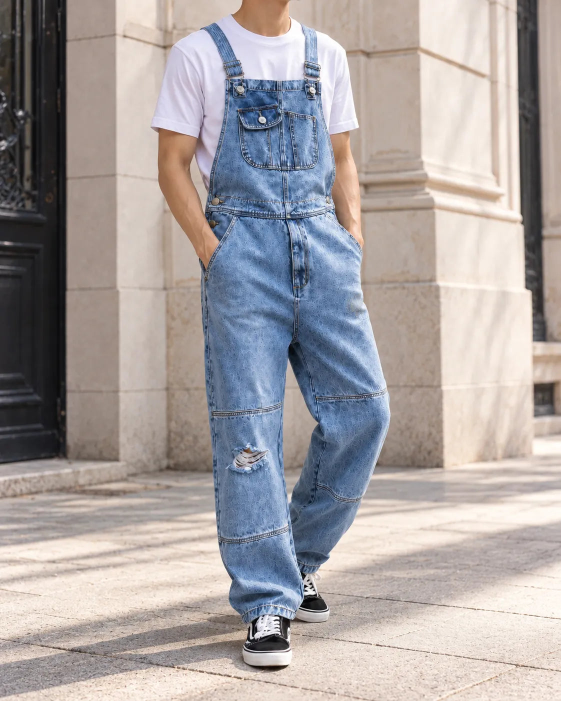 Salopette Denim Cargo Rétro Homme