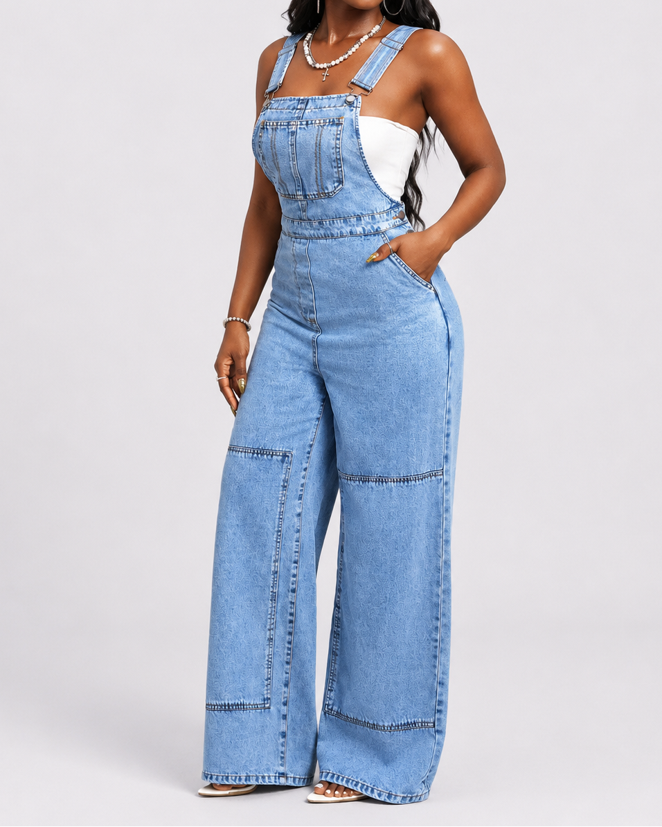 Salopette Jean Coupe Droite Femme