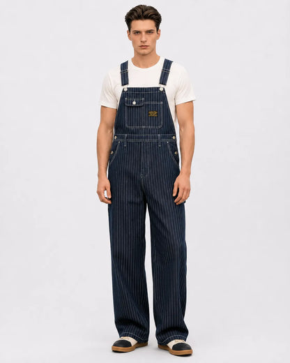 Salopette Denim Rayé Bleu