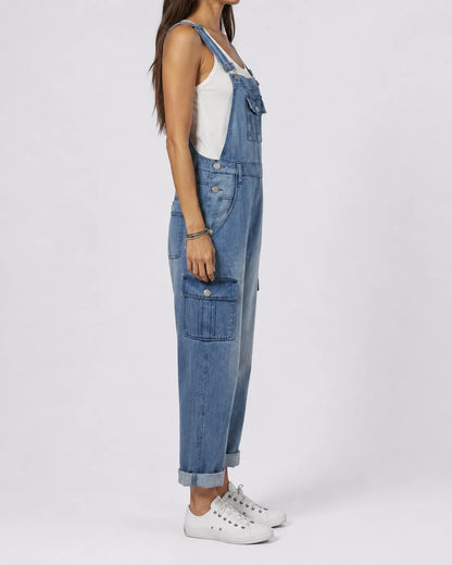 Salopette Denim Patchwork Rétro Femme